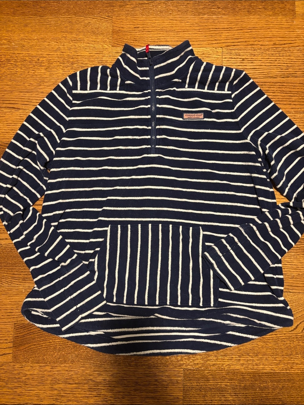 Vineyard Vines Navy & White Striped Half-Zip Pullover